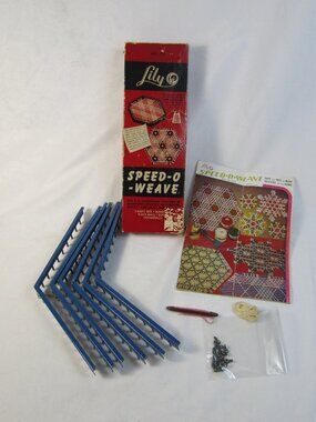 Vtg Lily Speed-O-Weave loom Art 717 Kit  Adjustable Metal Frame Craft USA Made